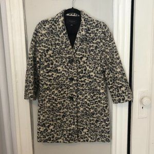 Ann Taylor Petite Wool-Blend Leopard Cocoon Coat